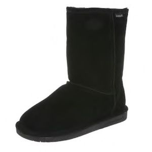 BEARPAW BLACK LEATHER BOOTS 6